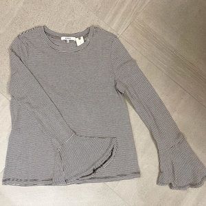 Anthropologie RO&DE Striped Bell Sleeve Top